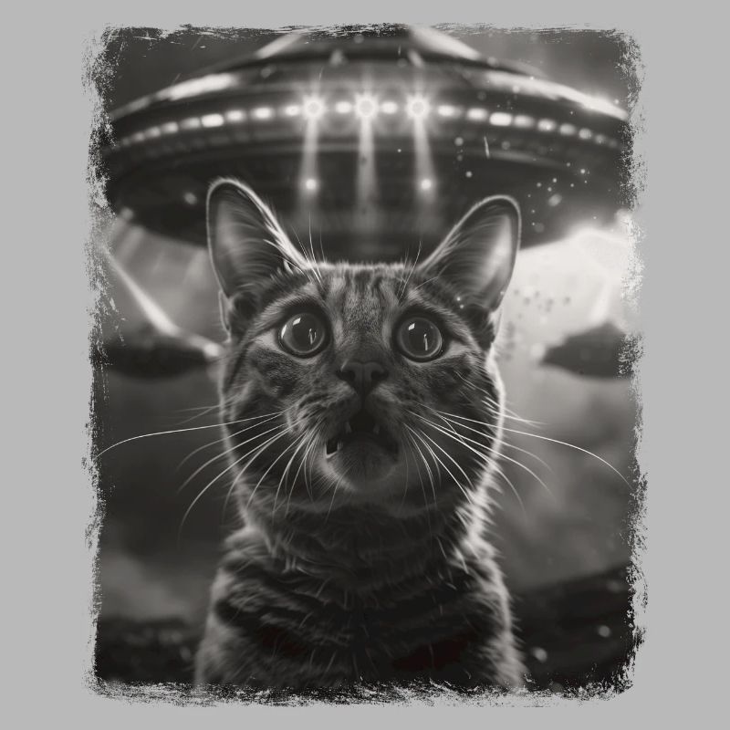 Tabby Cat UFO Alien Alien Selfie