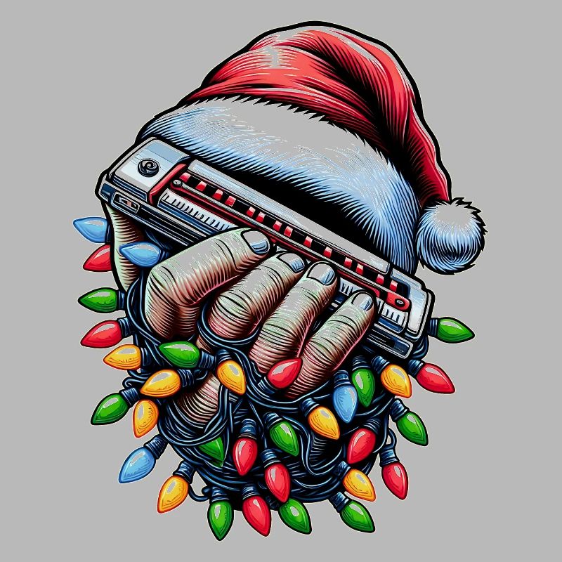 Harmonica Harmonica Joueur Chapeau de Père Noël