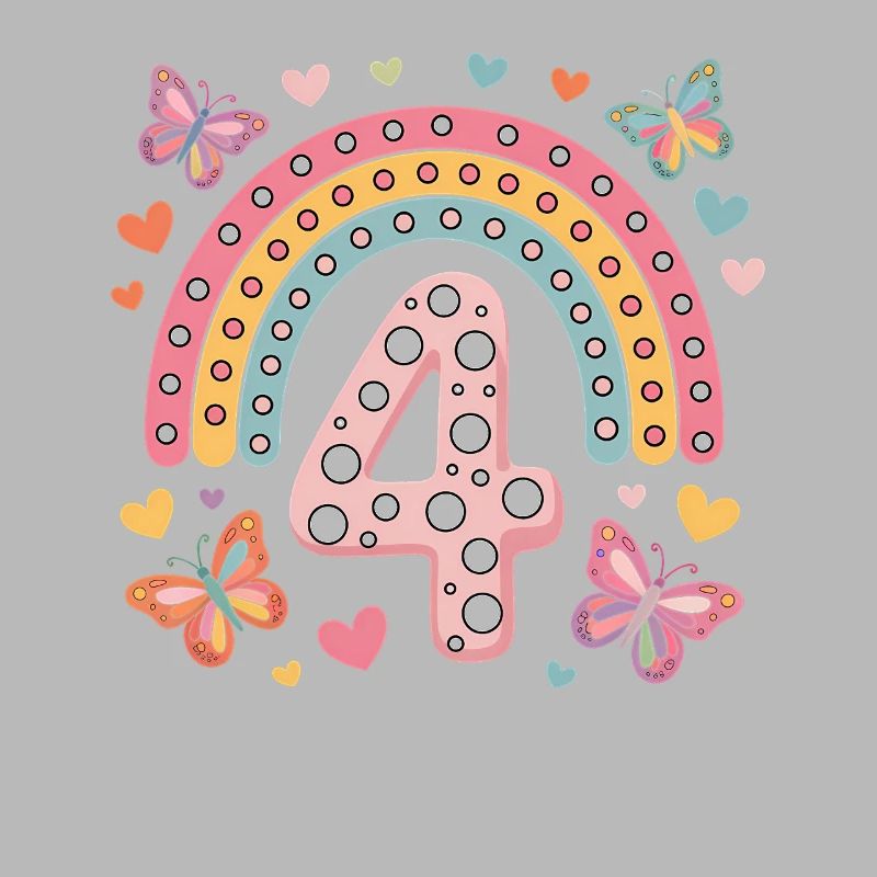 Regenbogen Schmetterling 4. Geburtstag Mädchen
