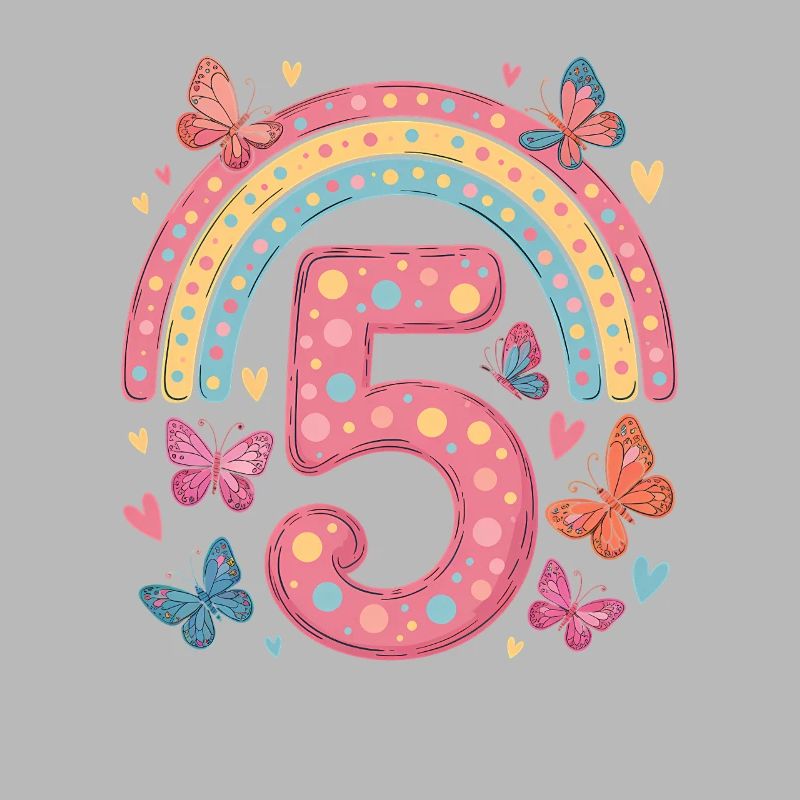 Regenbogen Schmetterling 5. Geburtstag Mädchen