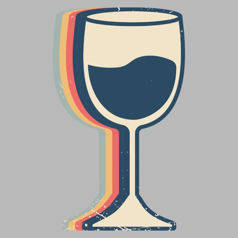 Wine Drinking Drinker Retro Line Art