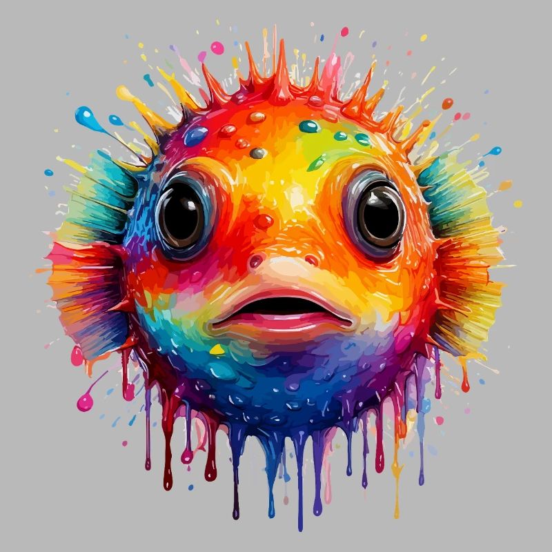 Impression d’art Color Explosion Puffer Fish