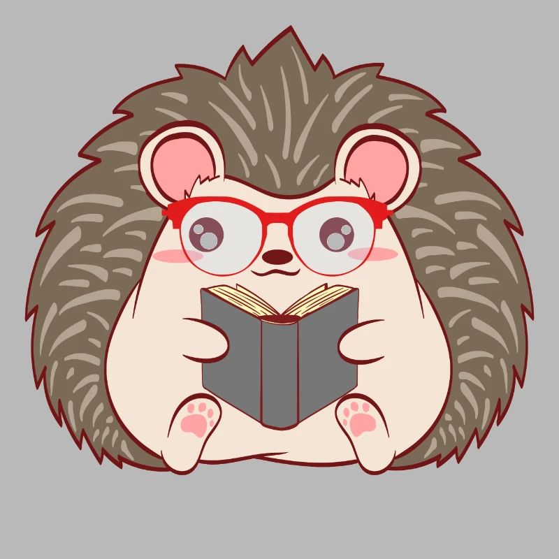 Hedgehog "Reader" Christmas Design For Students
