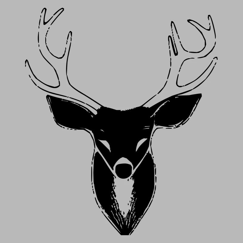 Deer Head in Autumn Deer Antlers Goat Deer Vector