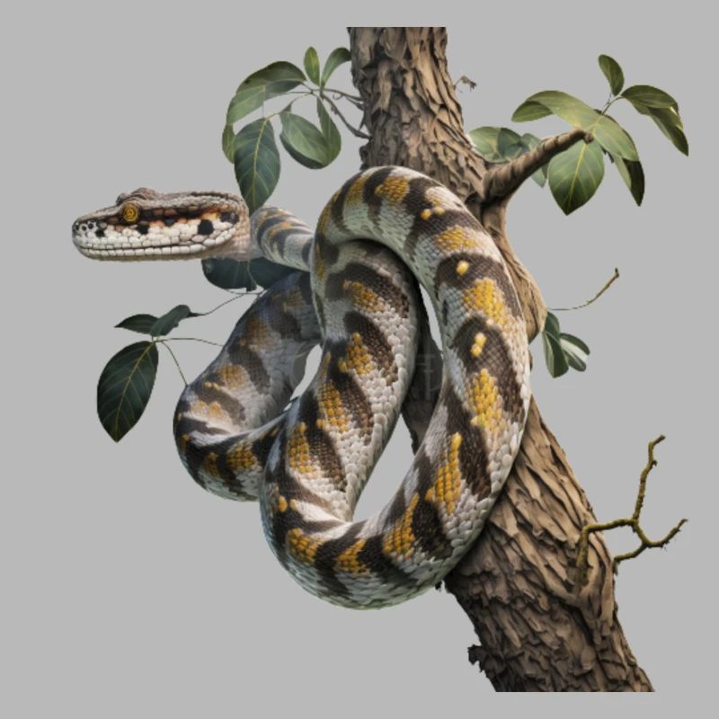 Python im Baum: Ein majestätisches Tier