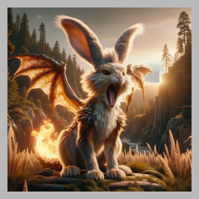 Feuerspeiender Hase Drache #24