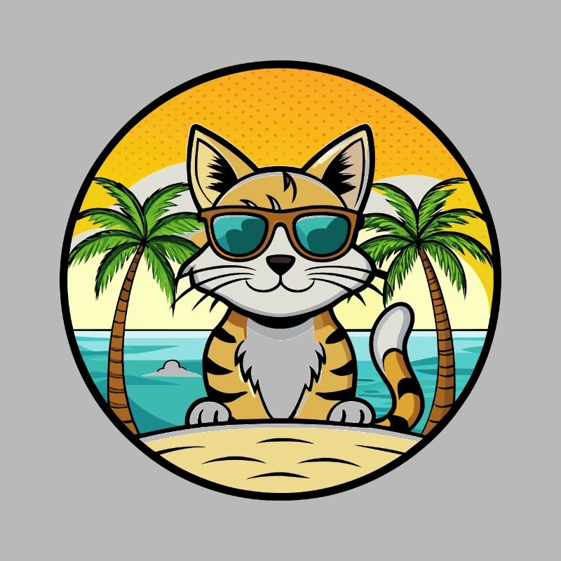 Lunettes de soleil de dessin animé de race de chat égéen plage