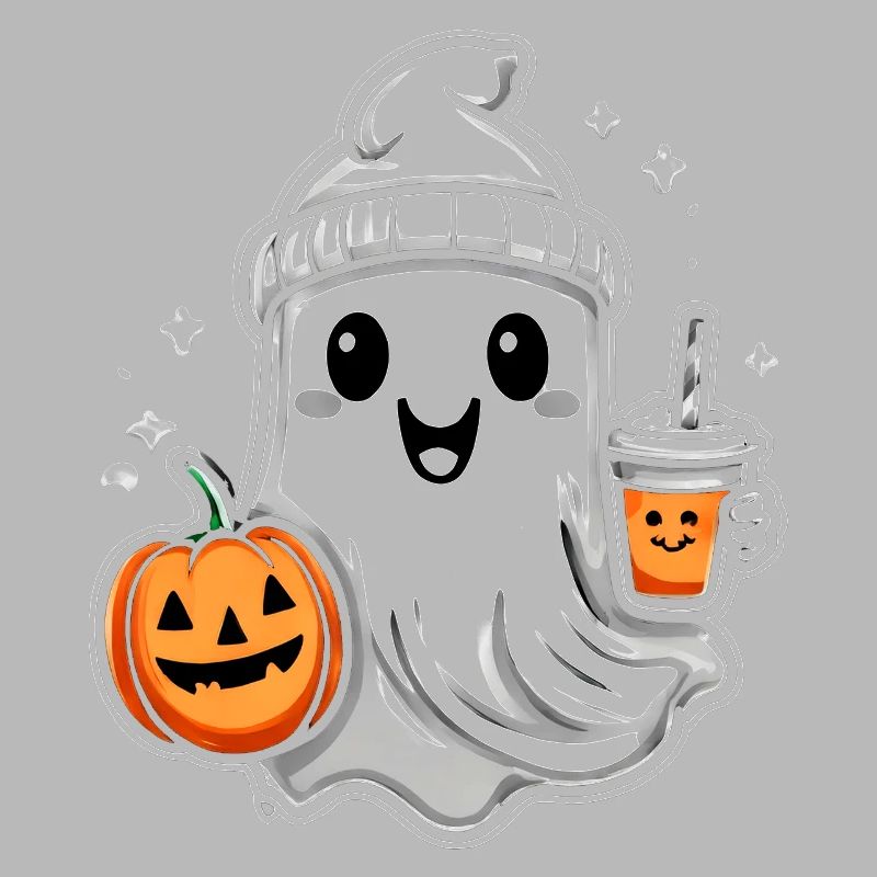 Cute Ghost: Cute Ghost Friend with Pumpkin