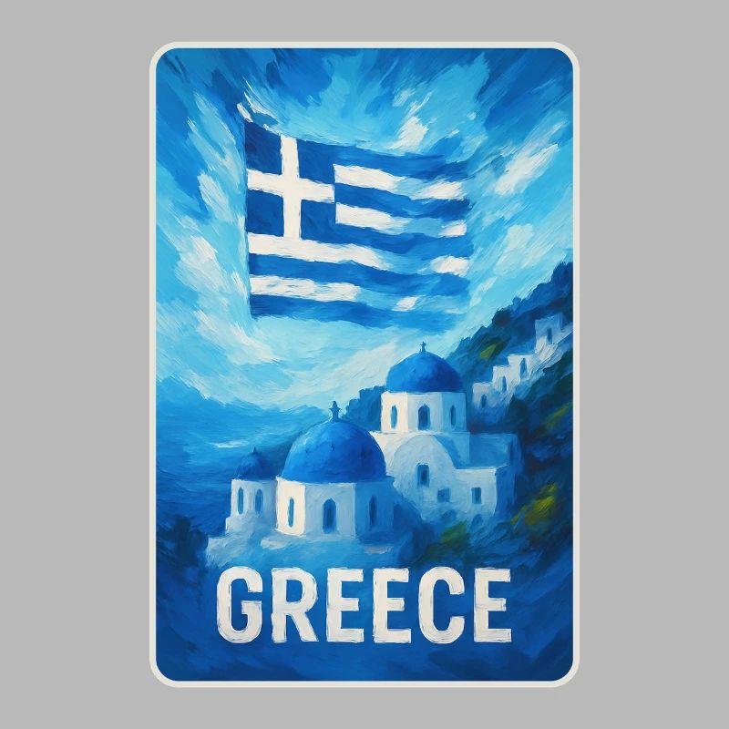 Grèce Santorin Drapeau