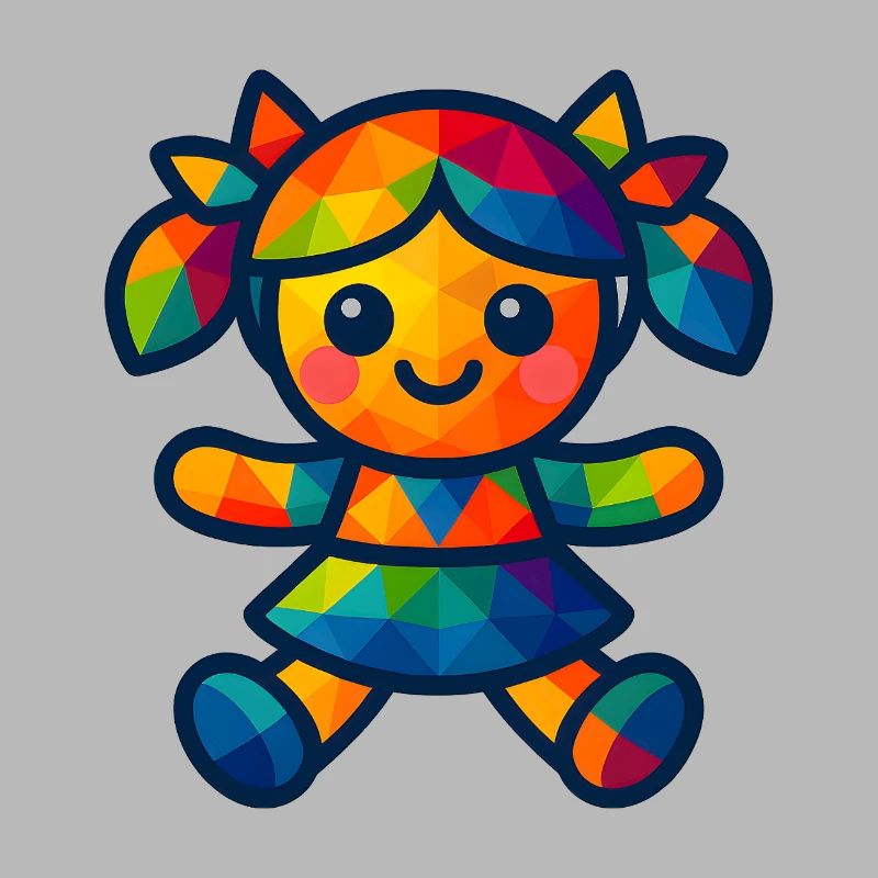 Poupée bébé de style kawaii WPAP Polygon