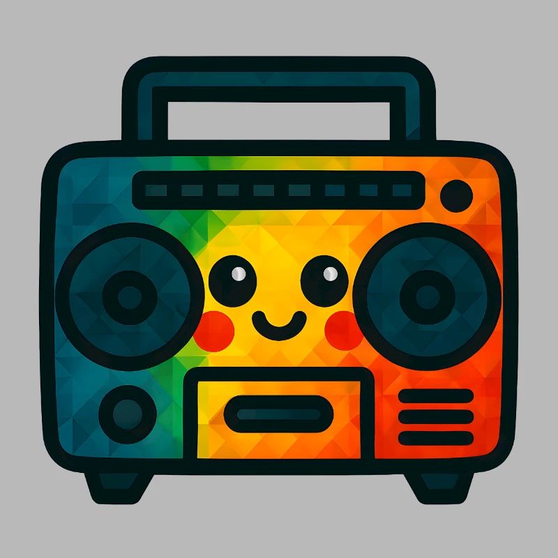 WPAP Polygon Jouet de style Kawaii Cassette Deck