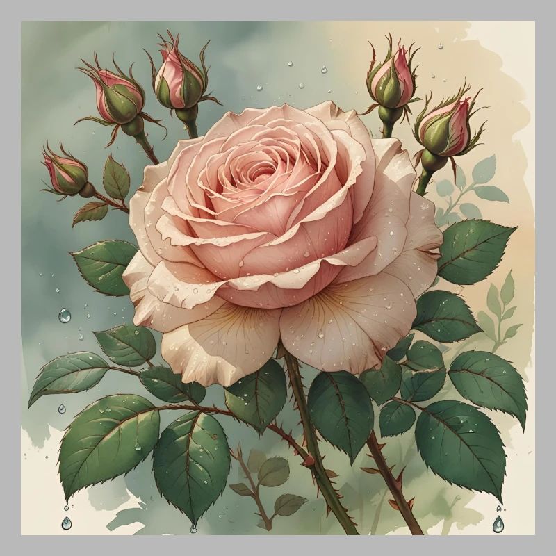 Fleur de rose rose élégamment délicate