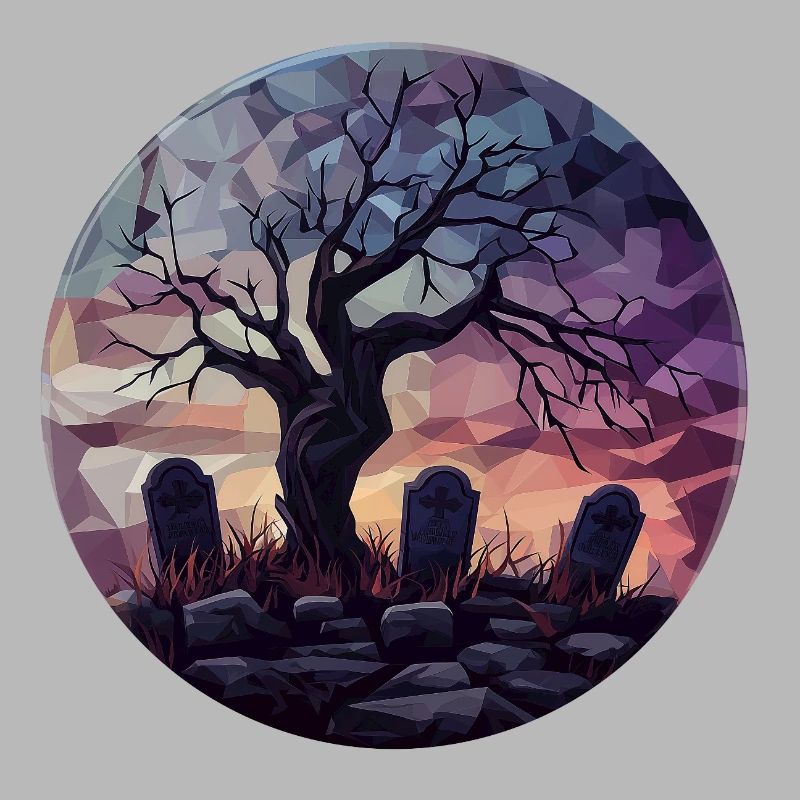 Geometric Ghost Tree at Sunset