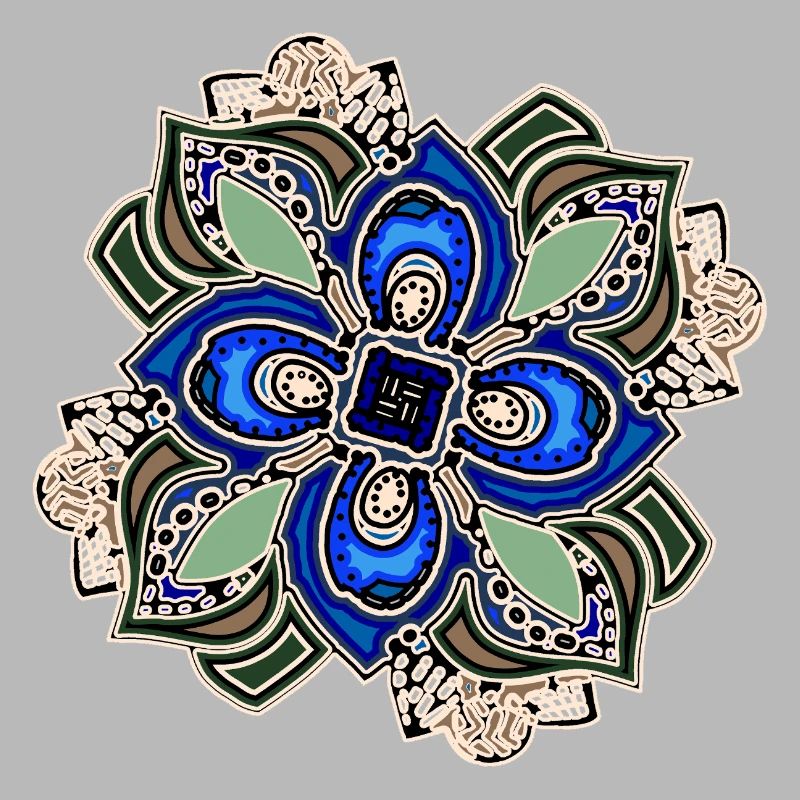 Fleur de mandala extravagante sarcelle