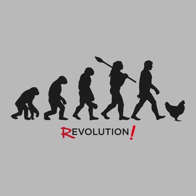 evolution revolution, future hen humor