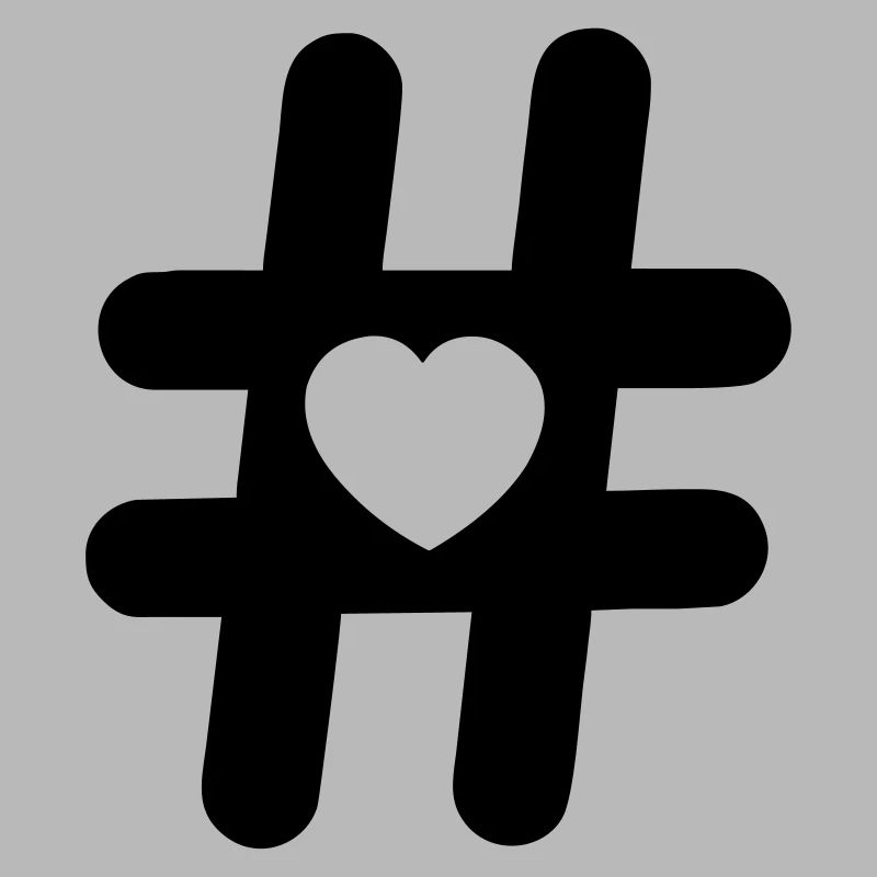 Logo hashtag symbol with heart