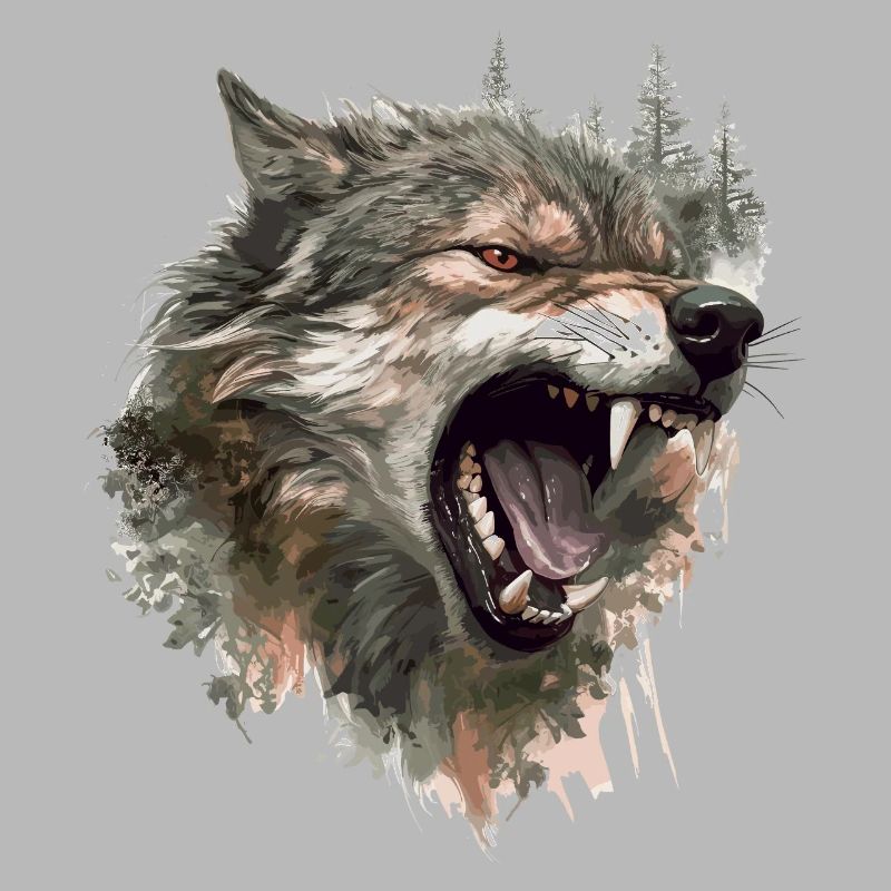Wolf Wolf Head Scratch Marks Claws Wild Forest Hunter