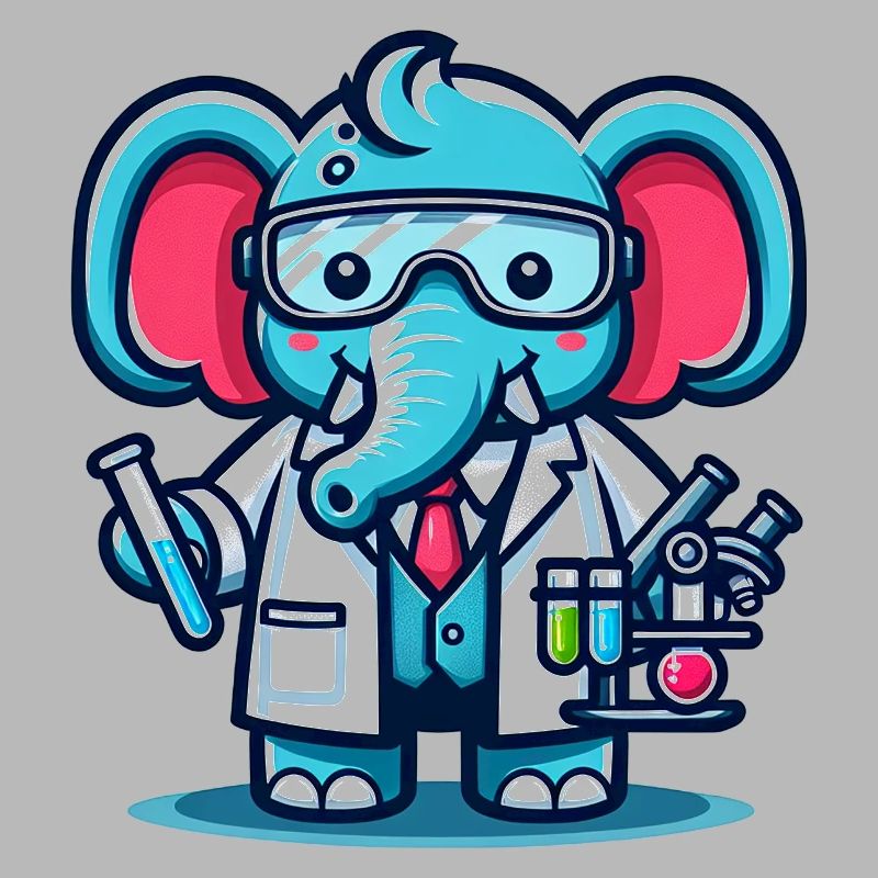 Scientifique éléphant mignon