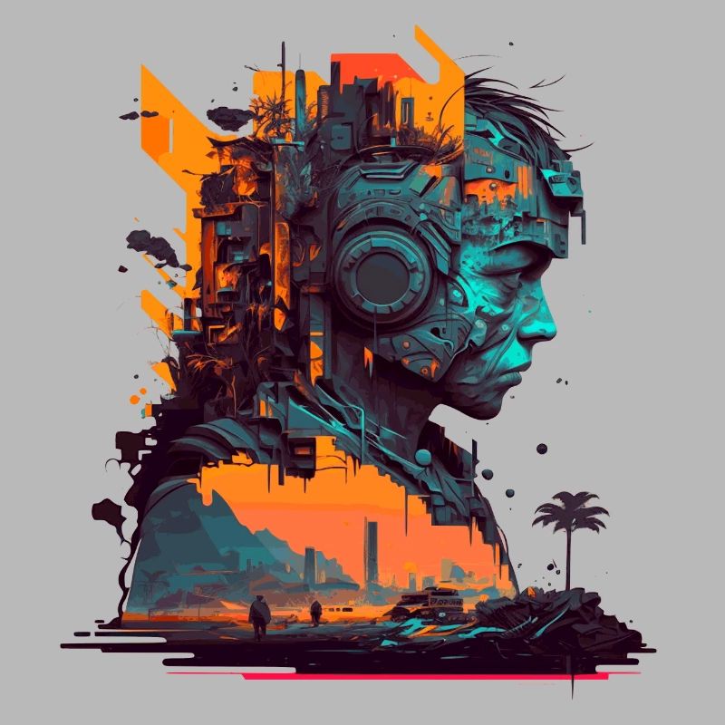 Top-class sci-fi artwork with cyborg