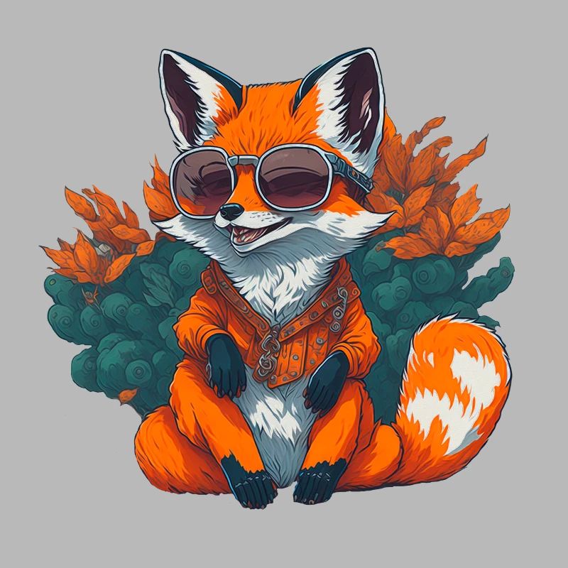 Cool fox with sunglasses