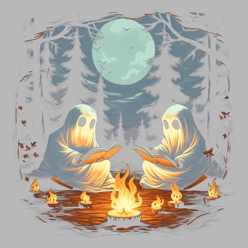 Ghost Halloween Book Campfire