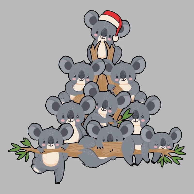 Weihnachts Baum Koala mit Lichtern Pinguin Spaß