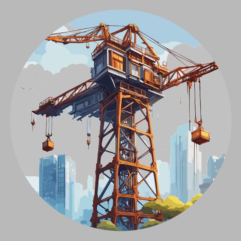 Crane / construction site / winch / crane system