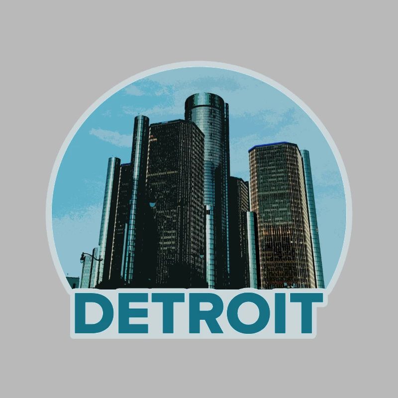 Detroit Stadtskyline Abzeichen