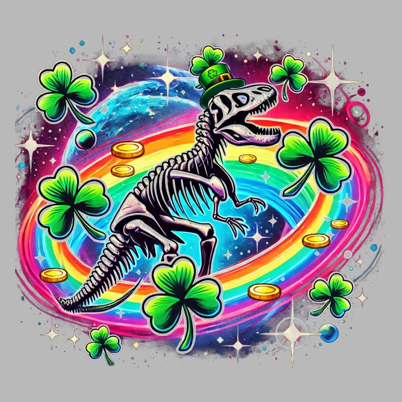 Dino St. Patrick's Day Skelett Kleeblatt