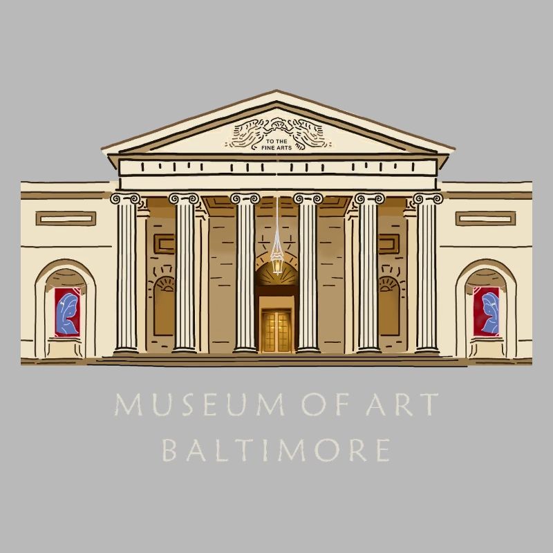 Musée de Baltimore, illustration dessinée à la main