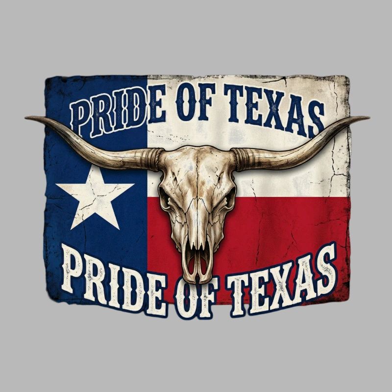 Texas Pride Hörner-Schädel