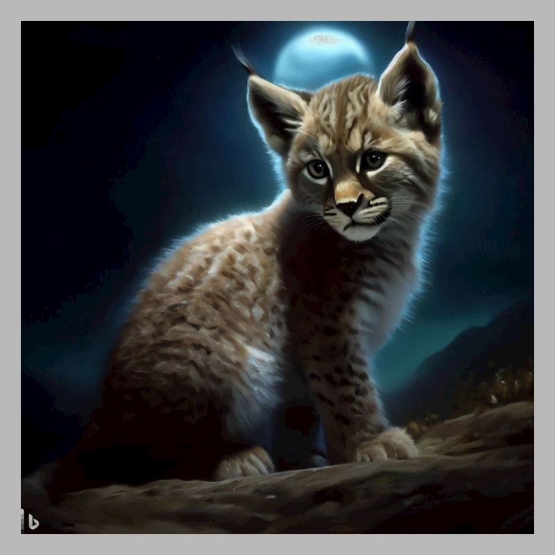 Lynx under the moonlight wildlife