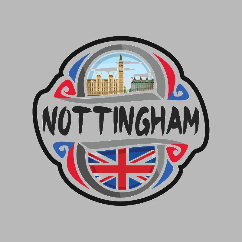 Nottingham Royaume-Uni Drapeau Du Royaume-Uni Souvenir de voyage