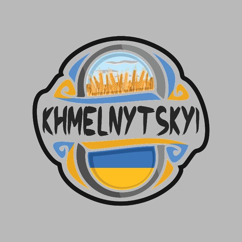 Khmelnytskyi Ukraine Flagge Reise Souvenir Abzeichen St