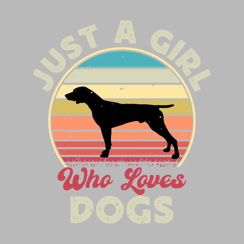 German Shorthaired Pointer Dog Silhouette Retro