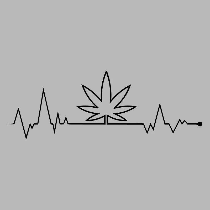 Cannabis Hanf Blatt Herzfrequenz EKG