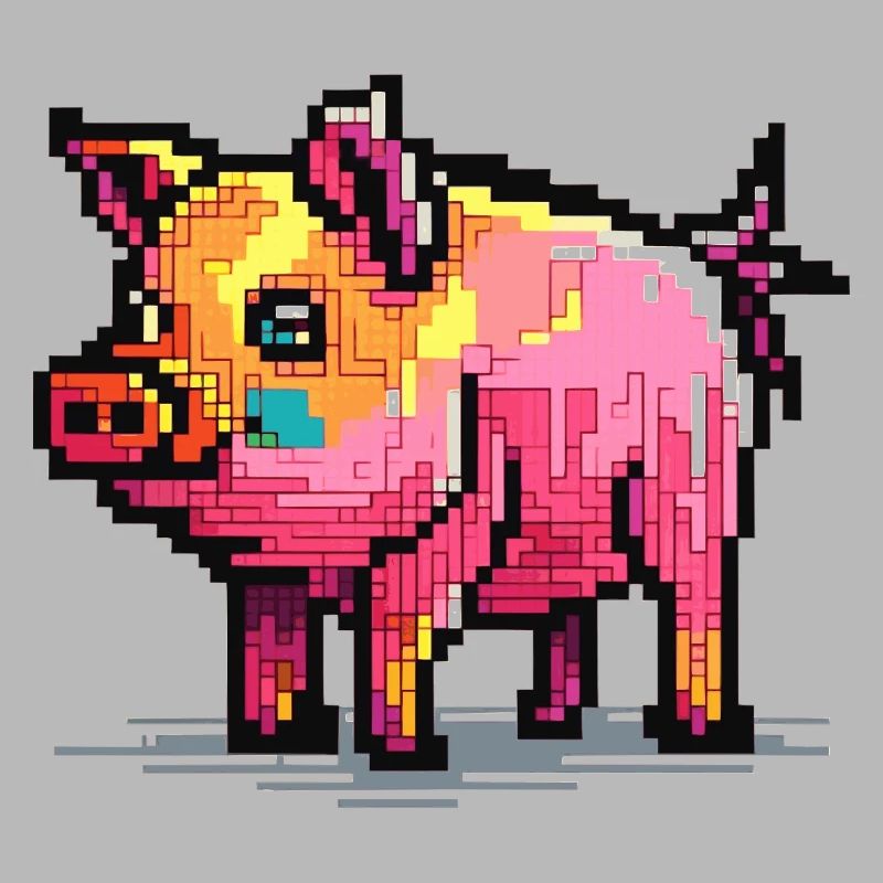 Cochon en 8 bits et avec pixels