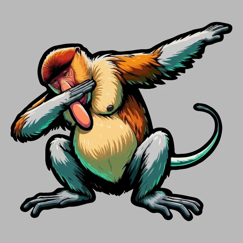 Proboscis Monkey Dabbing Monkey Gift Monkeys
