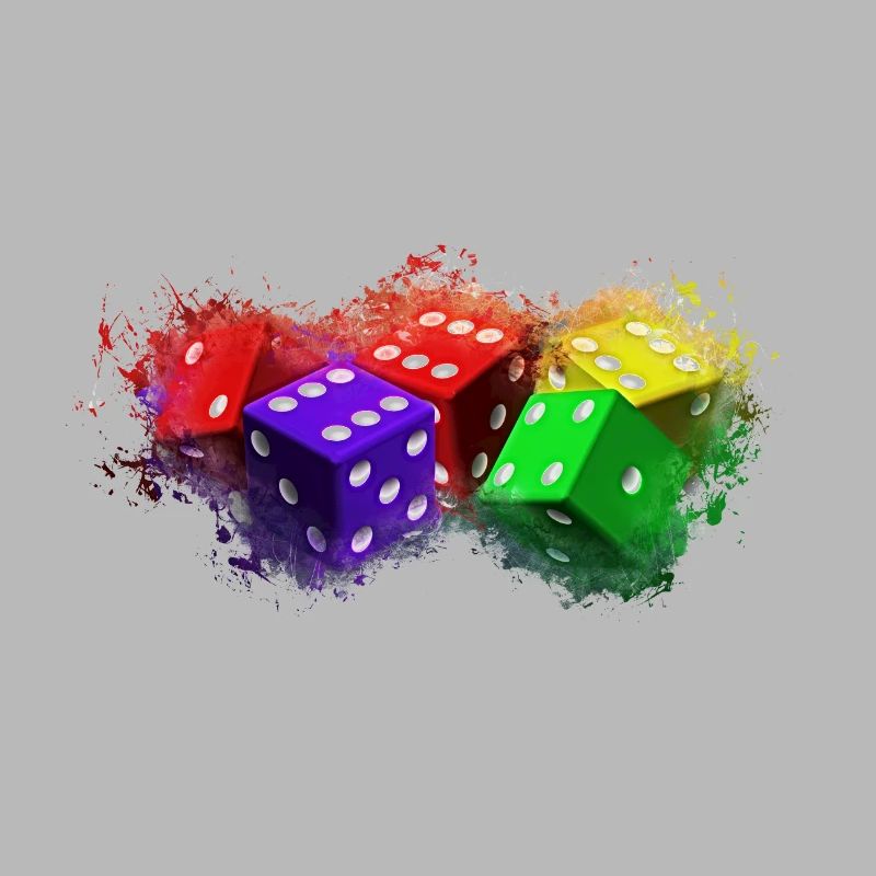 Dice game brightly glowing