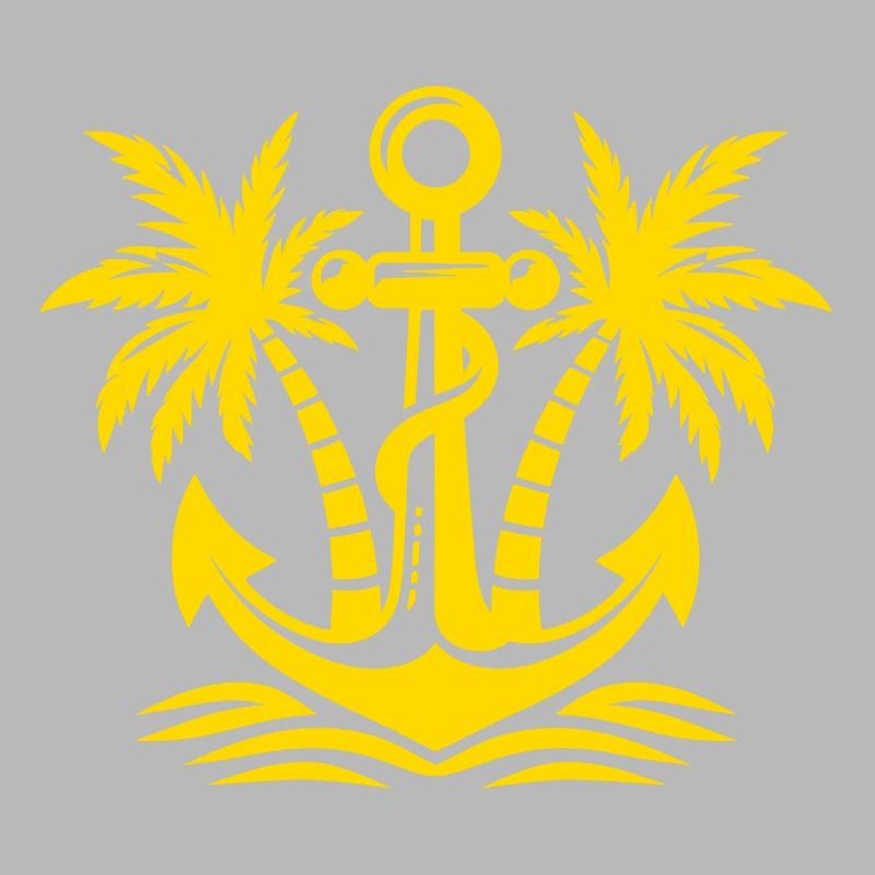 Anchor with palm tree logo
