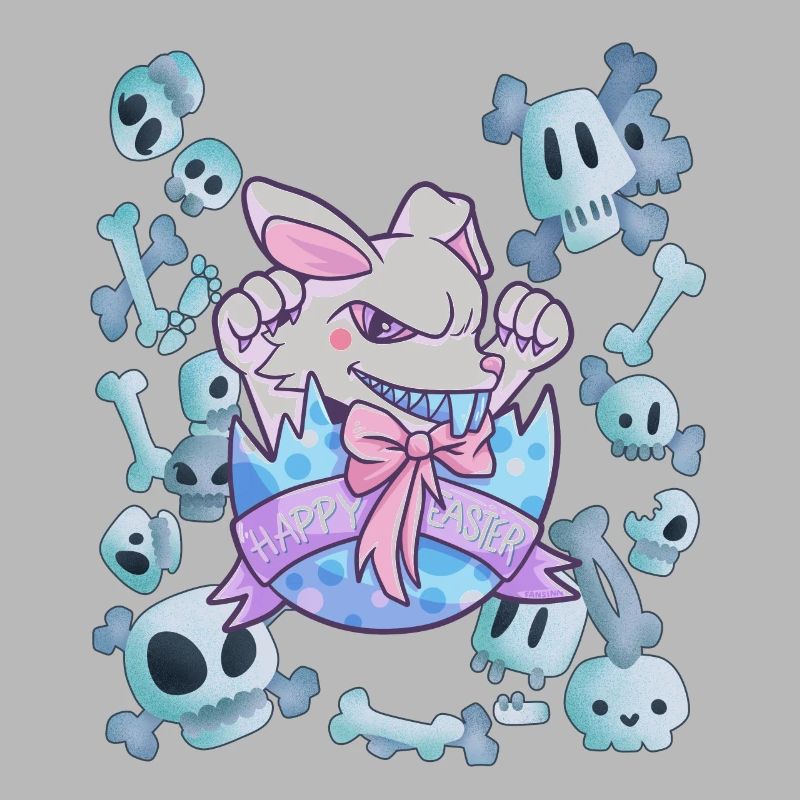 Easter bunny graveyard skull gift