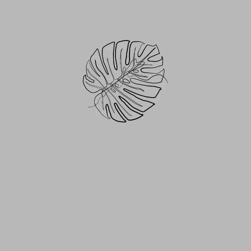 Monstera leaf - one line drawing