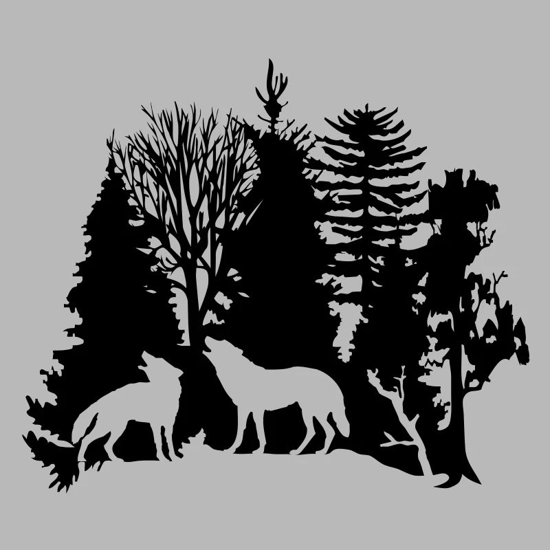 wolf raubtier rudel wald baum bäume wild tier wolf