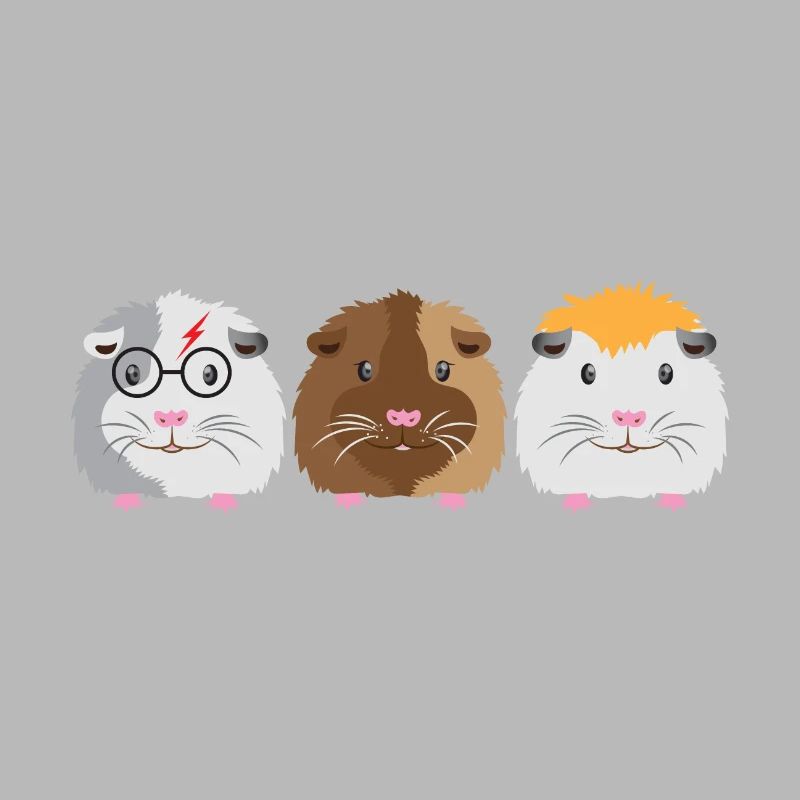 Trois petits cochons d'Inde mignons