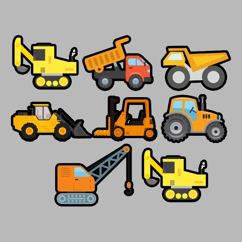 Excavator Construction Site Construction Worker Construction Truck I Gift