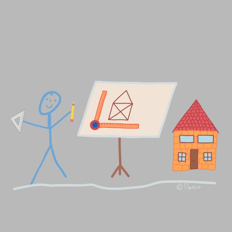 Draftsman Stick figure planner Constructor Job