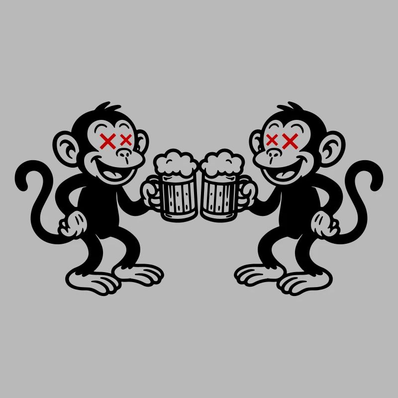 Beer Monkey Drinking