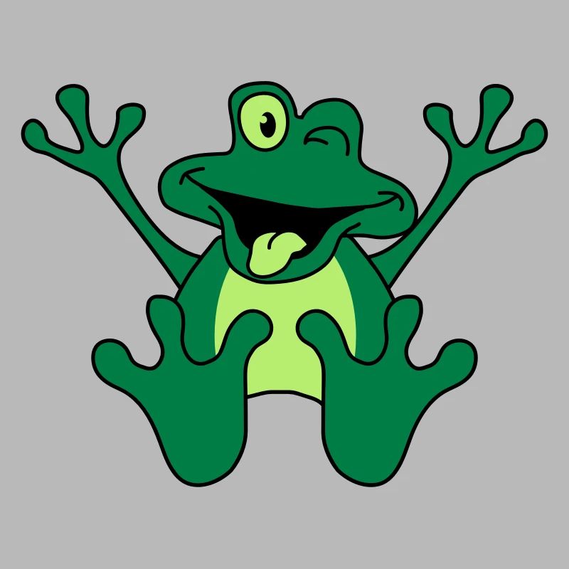 Funny Sitting Comic Frog