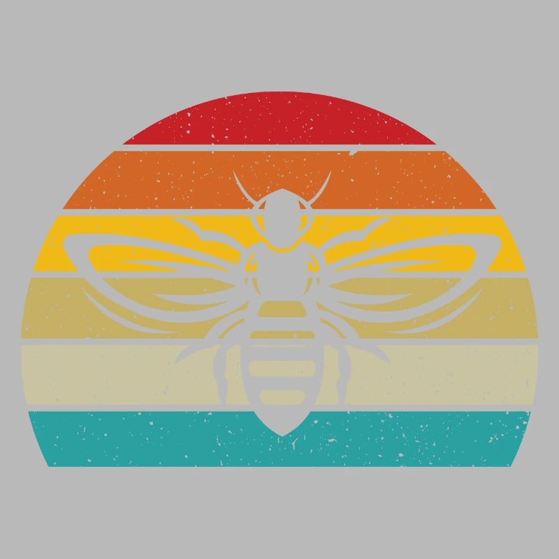 Bee retro sunset beekeeping beekeeper