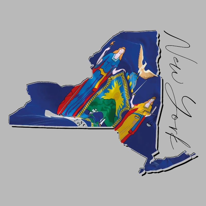 New York (États-Unis) | Drapeau réel | Flag Map Script
